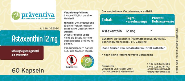 Astaxanthin 12 mg